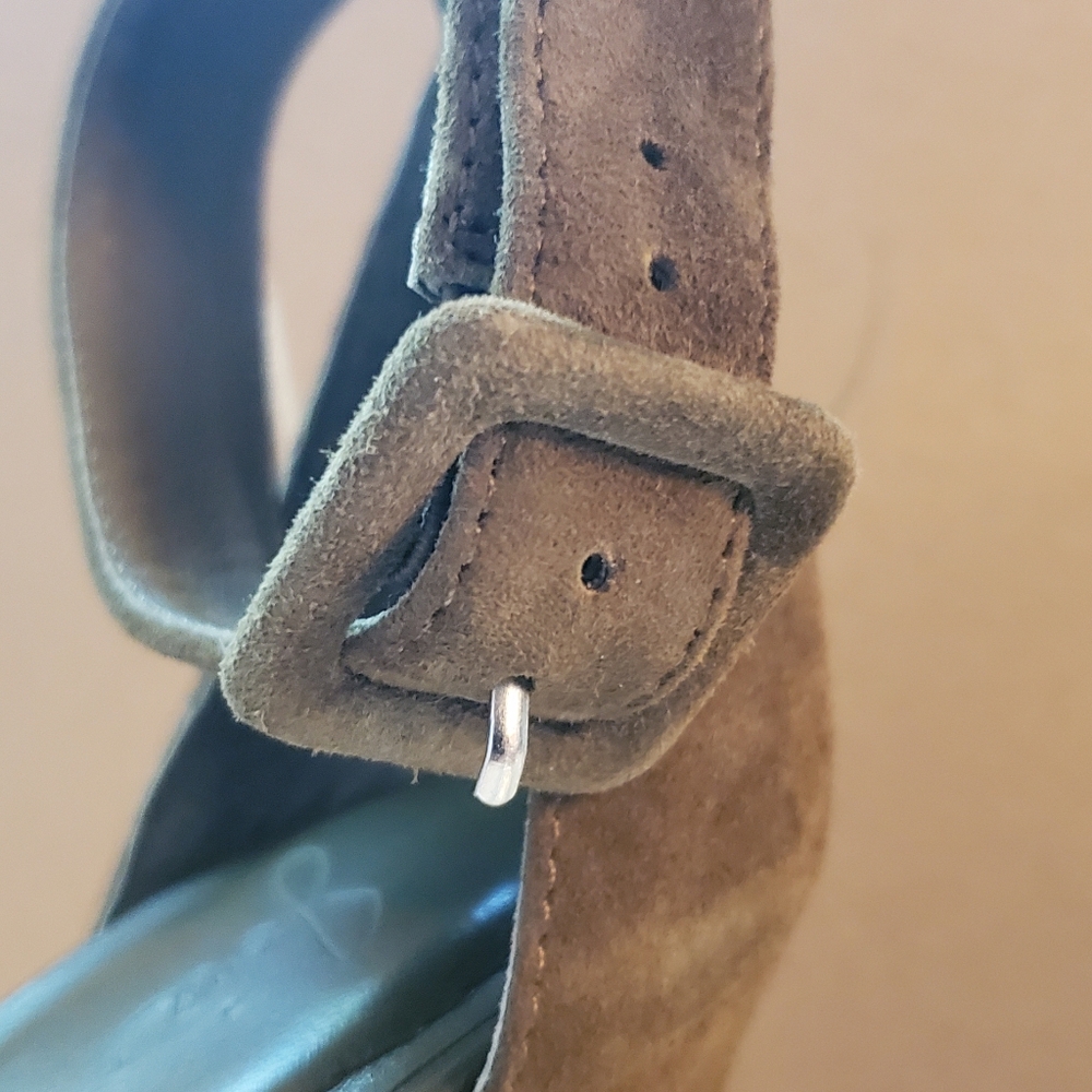 Joie Pippi suede fringe ankle strap sandal heels - Picture 11 of 13